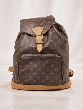 Authentic Louis Vuitton Montsouris GM Backpack Monogram Canvas LV Bag